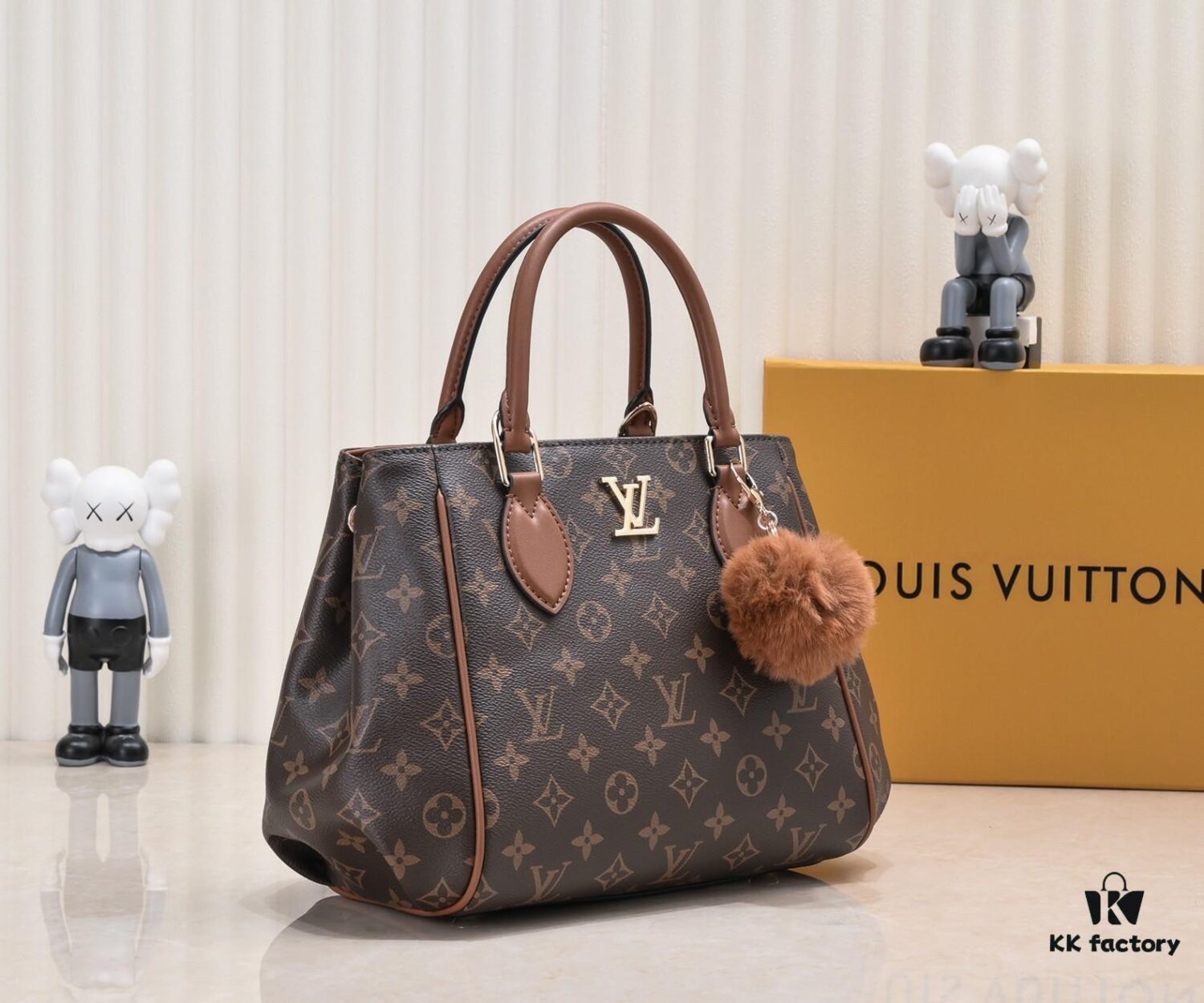 Exclusive Real Shot - Upgraded Version ‼️ LV Monogram with Leather Trim Tote Shoulder Crossbody Bag Model 58188, Includes Long Strap, 2022 New Fashion Women's Bag, Monogram Pattern with Genuine Leather Strap, Large Capacity [Strong], Size 33-22-16cm