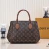 Exclusive Real Shot - Upgraded Version ‼️ LV Monogram with Leather Trim Tote Shoulder Crossbody Bag Model 58188, Includes Long Strap, 2022 New Fashion Women's Bag, Monogram Pattern with Genuine Leather Strap, Large Capacity [Strong], Size 33-22-16cm