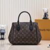Exclusive Real Shot - Upgraded Version ‼️ LV Monogram with Leather Trim Handheld, Shoulder & Crossbody Bag Model 58188 with Long Strap, 2022 New Fashion Women's Bag, Monogram Genuine Leather Strap Tote, Large Capacity [Strong], Size 33-22-16cm