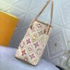 Upgraded Original M25317 M11263 M40995 This Medium Neverfull Tote Bag Features a Monogram Tiles Canvas Construction with Leather Trims Defining the Top and Handles