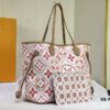 M24317 M40995 Neverfull MM Handbag in Monogram Tiles Canvas