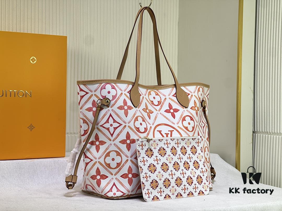 M24317 M40995 Neverfull MM Handbag in Monogram Tiles Canvas