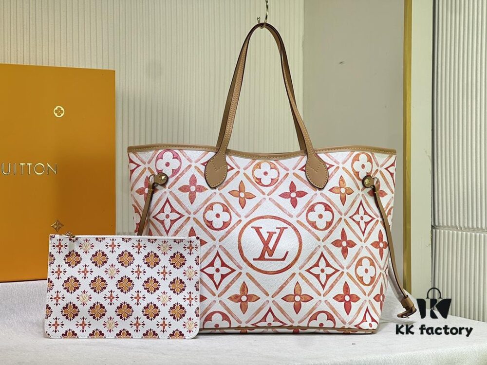 M24317 M40995 Neverfull MM Handbag in Monogram Tiles Canvas