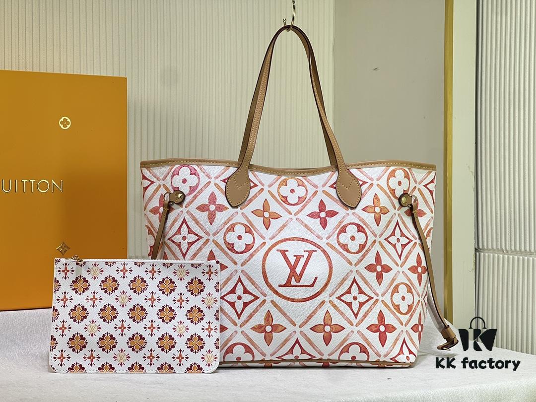 M24317 M40995 Neverfull MM Handbag in Monogram Tiles Canvas