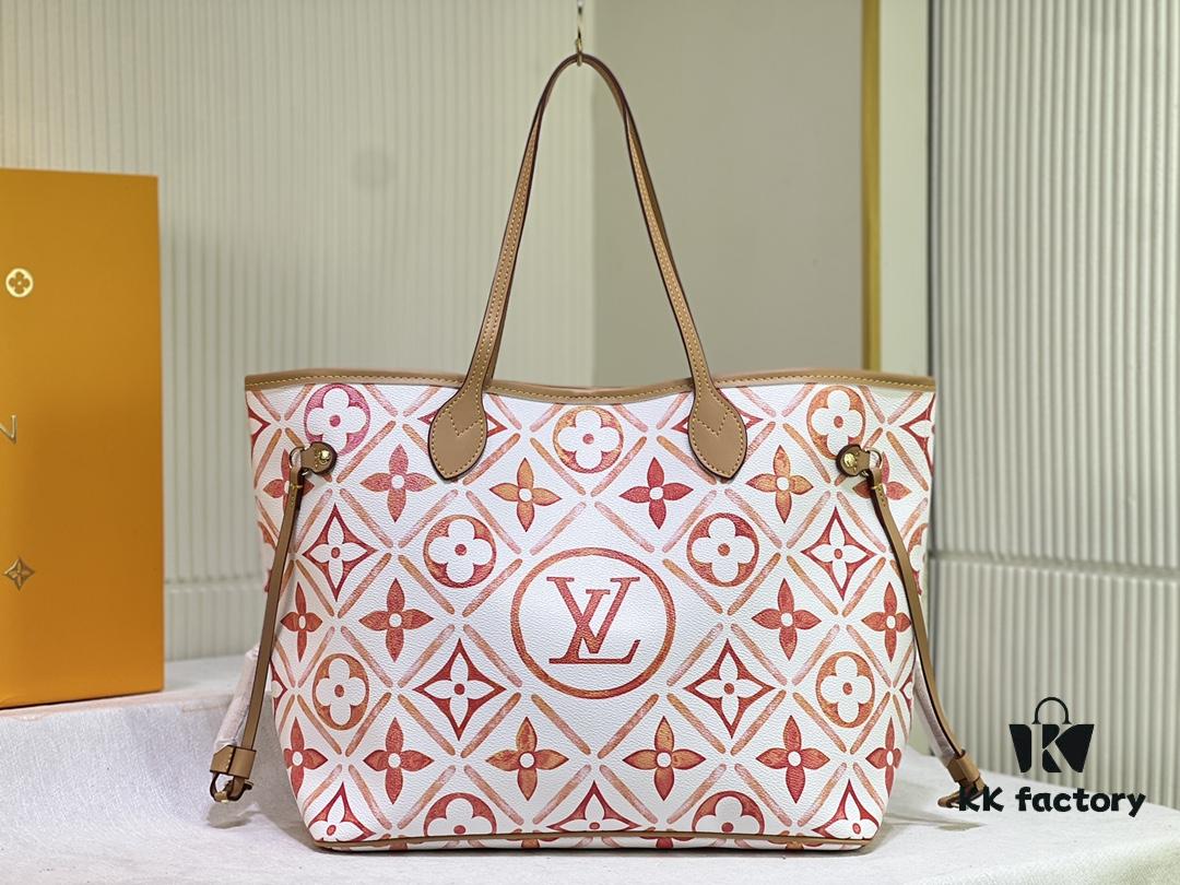 M24317 M40995 Neverfull MM Handbag in Monogram Tiles Canvas