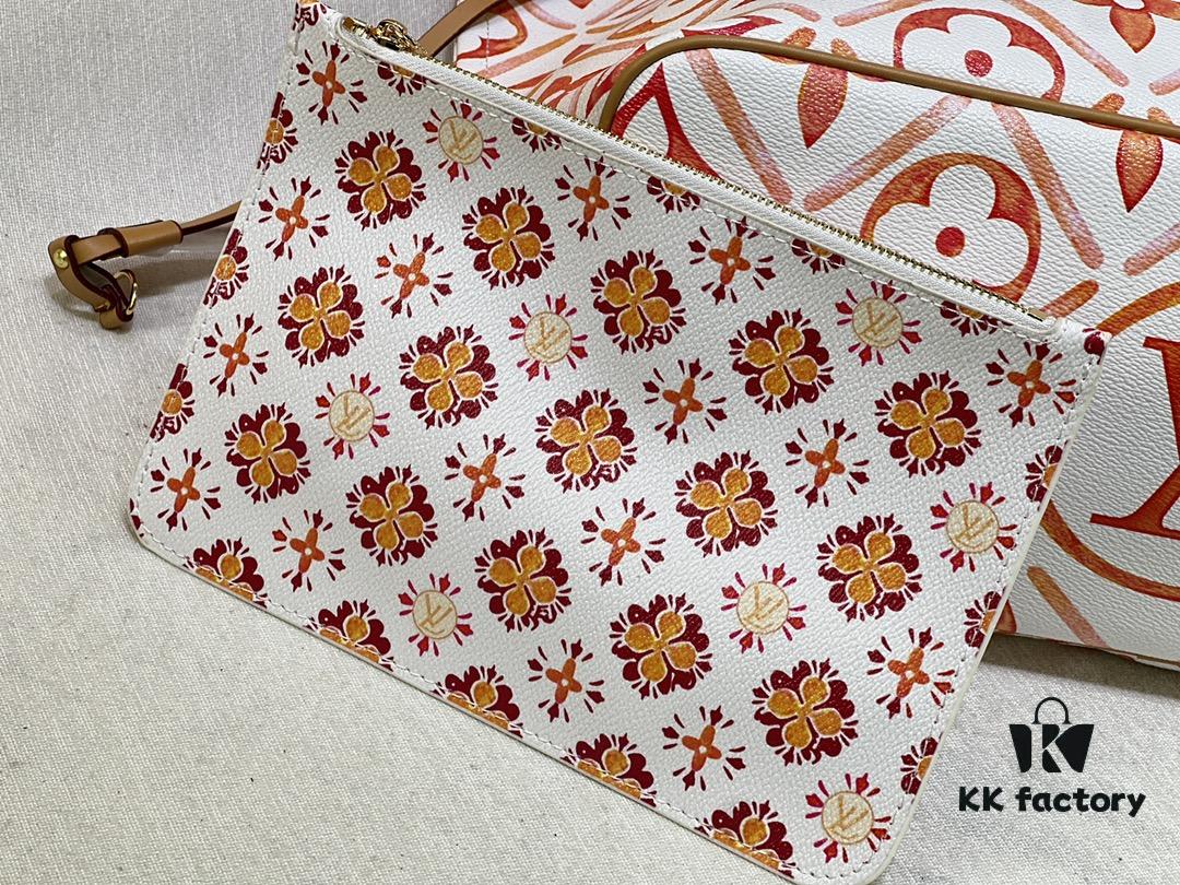 M24317 M40995 Neverfull MM Handbag in Monogram Tiles Canvas