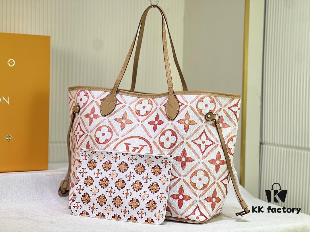 M24317 M40995 Neverfull MM Handbag in Monogram Tiles Canvas