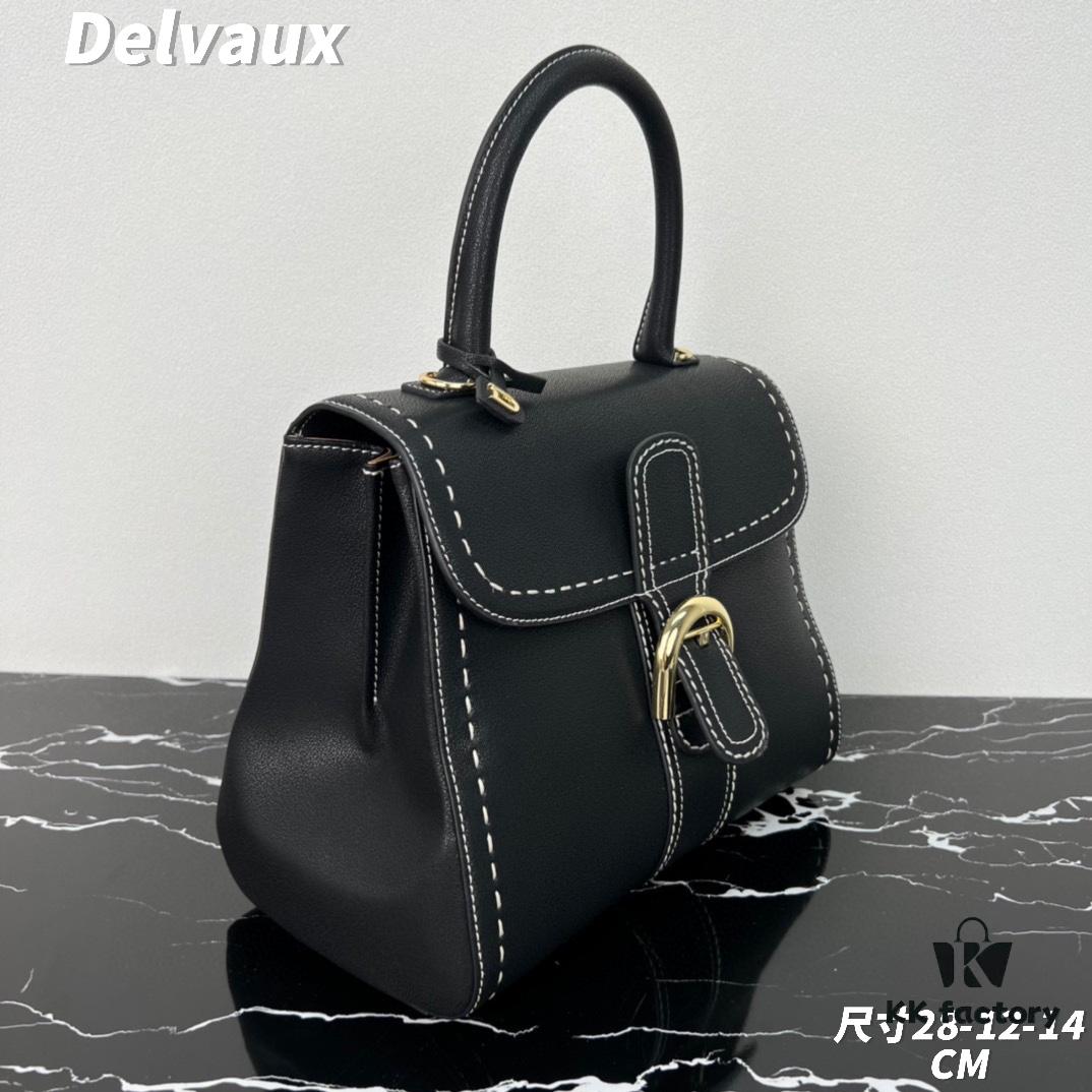 Delvaux 2024 Spring-Summer Exposed Stitching Collection Brillant PM in Caramel Rodeo Calf Leather