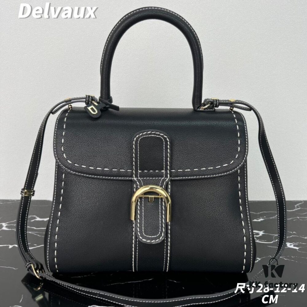 Delvaux 2024 Spring-Summer Exposed Stitching Collection Brillant PM in Caramel Rodeo Calf Leather