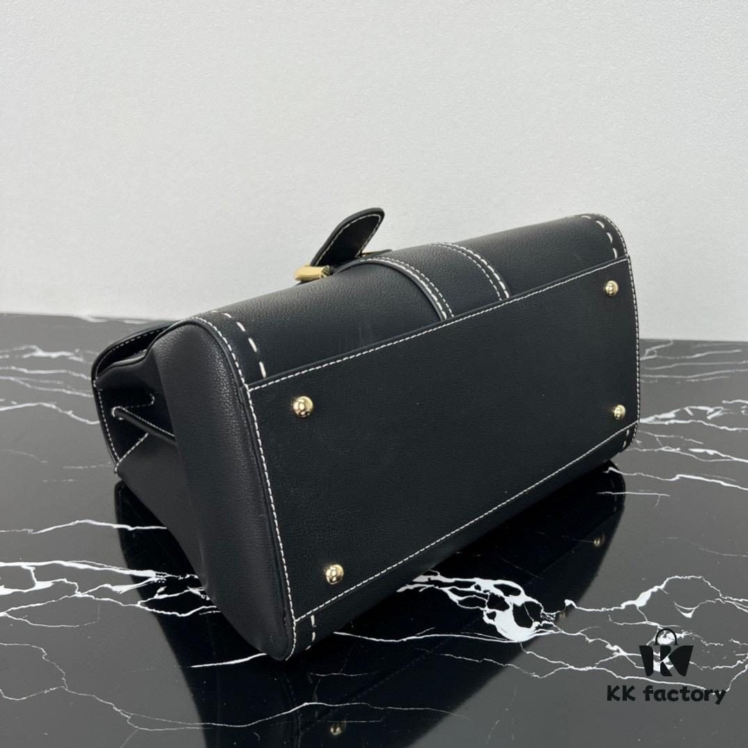 Delvaux 2024 Spring-Summer Exposed Stitching Collection Brillant PM in Caramel Rodeo Calf Leather