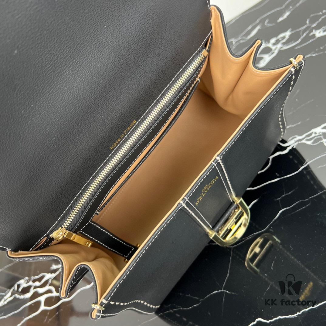 Delvaux 2024 Spring-Summer Exposed Stitching Collection Brillant PM in Caramel Rodeo Calf Leather