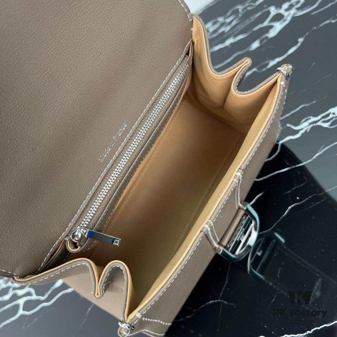 Delvaux 2024 Spring-Summer Exposed Stitching Collection Brillant PM in Caramel Rodeo Calf Leather