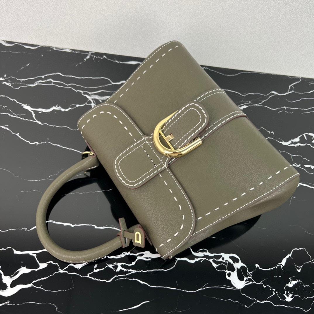 Delvaux 2024 Spring-Summer Exposed Stitching Collection Brillant PM in Caramel Rodeo Calf Leather