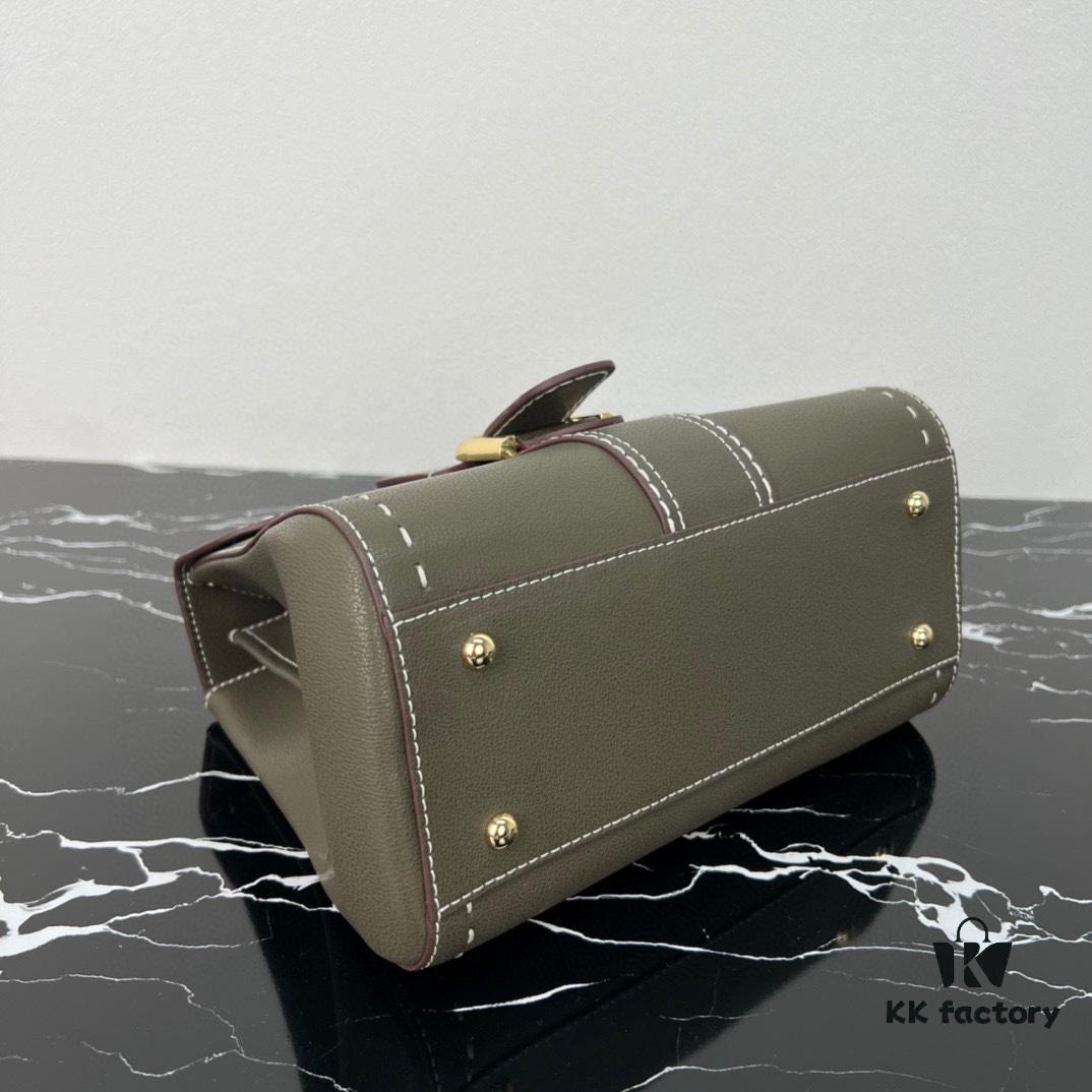 Delvaux 2024 Spring-Summer Exposed Stitching Collection Brillant PM in Caramel Rodeo Calf Leather