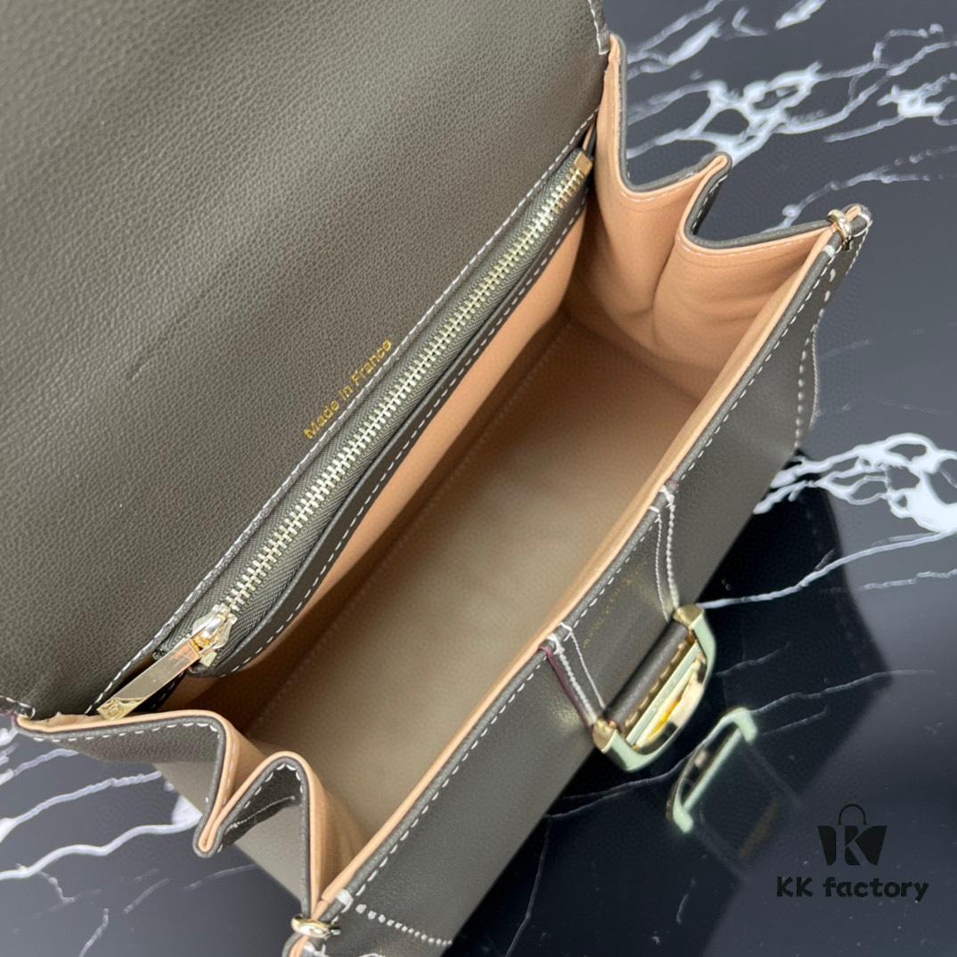 Delvaux 2024 Spring-Summer Exposed Stitching Collection Brillant PM in Caramel Rodeo Calf Leather