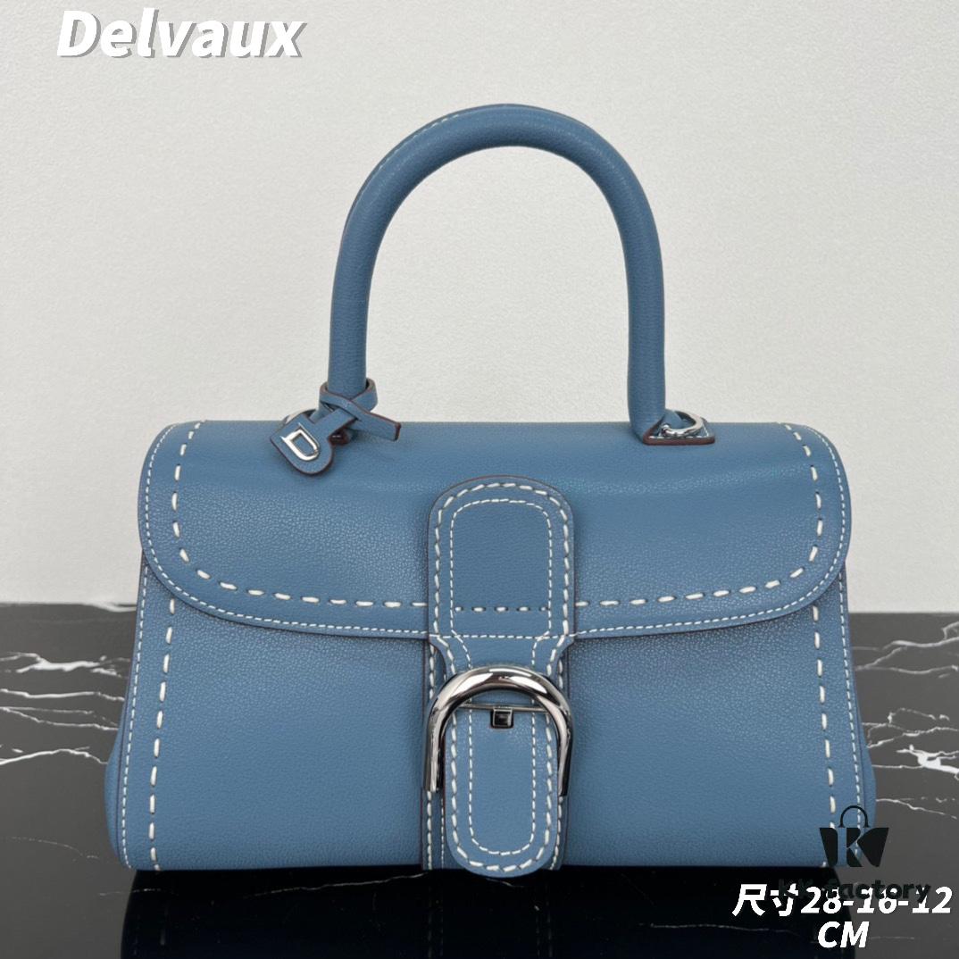Delvaux 2024 Spring-Summer Exposed Stitching Collection Brillant PM in Caramel Rodeo Calf Leather