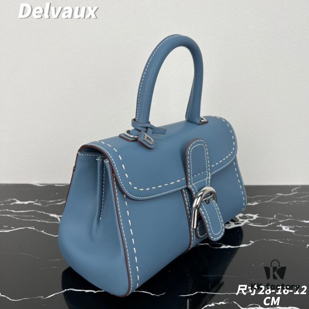 Delvaux 2024 Spring-Summer Exposed Stitching Collection Brillant PM in Caramel Rodeo Calf Leather