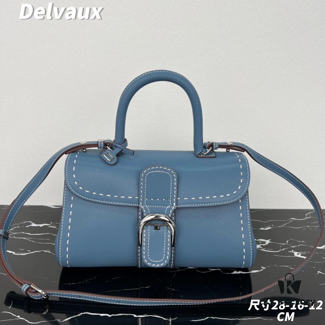 Delvaux 2024 Spring-Summer Exposed Stitching Collection Brillant PM in Caramel Rodeo Calf Leather