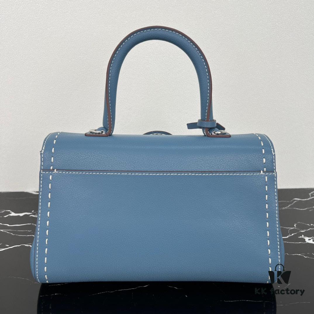 Delvaux 2024 Spring-Summer Exposed Stitching Collection Brillant PM in Caramel Rodeo Calf Leather