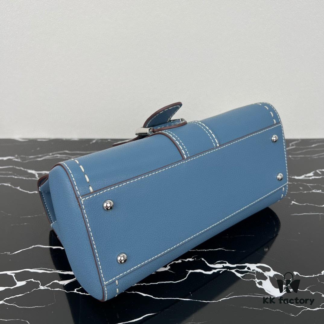 Delvaux 2024 Spring-Summer Exposed Stitching Collection Brillant PM in Caramel Rodeo Calf Leather