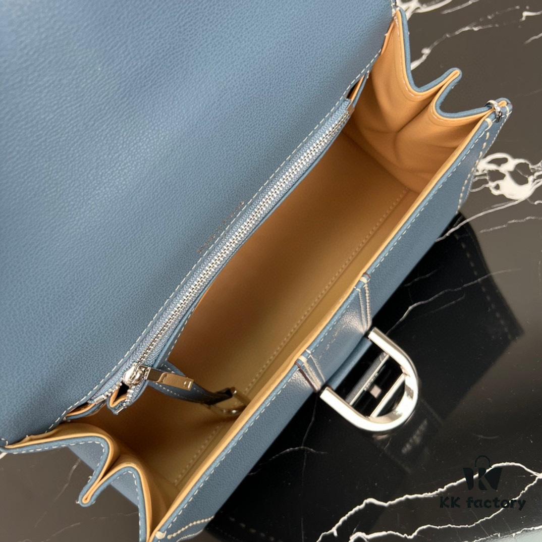 Delvaux 2024 Spring-Summer Exposed Stitching Collection Brillant PM in Caramel Rodeo Calf Leather