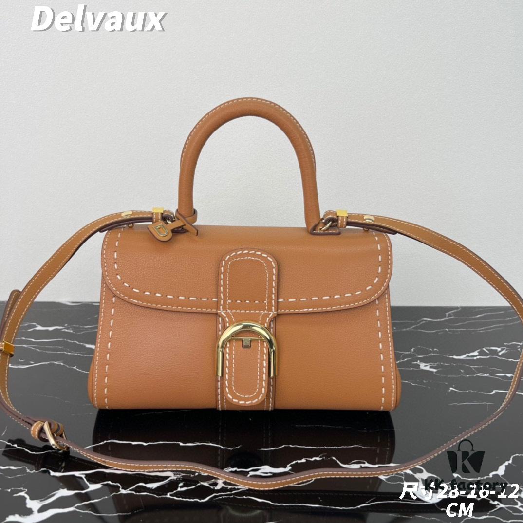 Delvaux 2024 Spring-Summer Exotic Stitching Collection Brillant PM in Caramel Rodeo Calf Leather