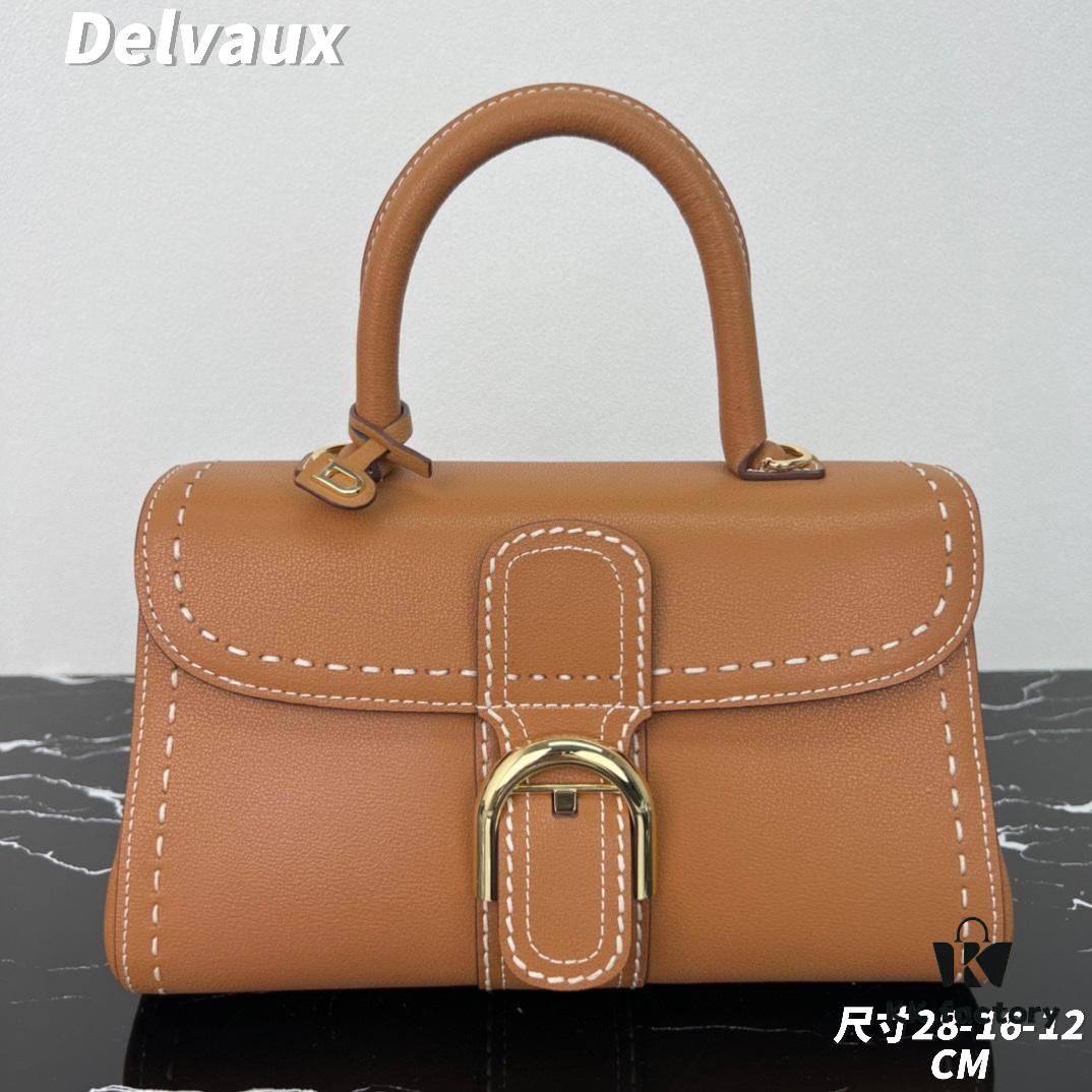 Delvaux 2024 Spring-Summer Exotic Stitching Collection Brillant PM in Caramel Rodeo Calf Leather
