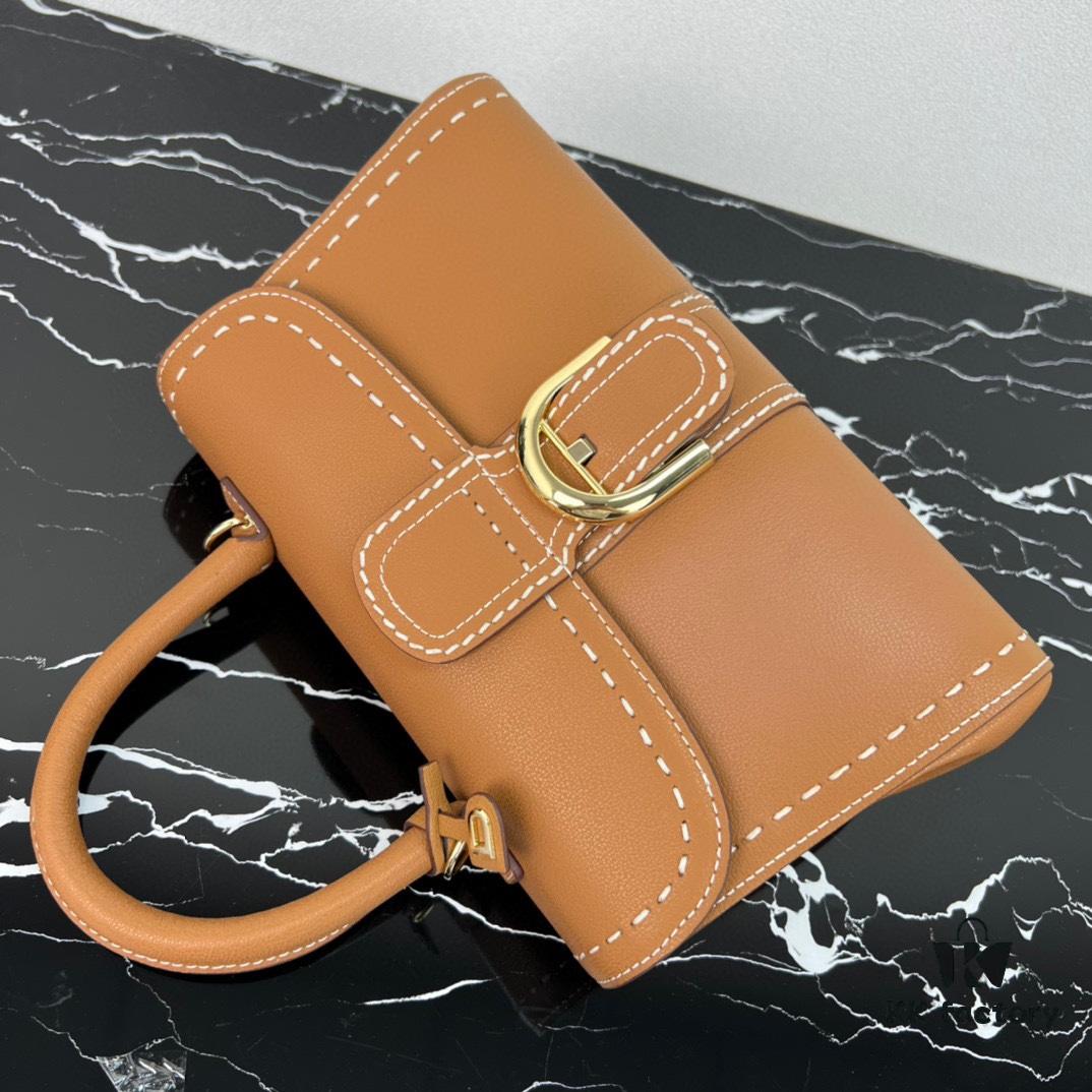 Delvaux 2024 Spring-Summer Exotic Stitching Collection Brillant PM in Caramel Rodeo Calf Leather