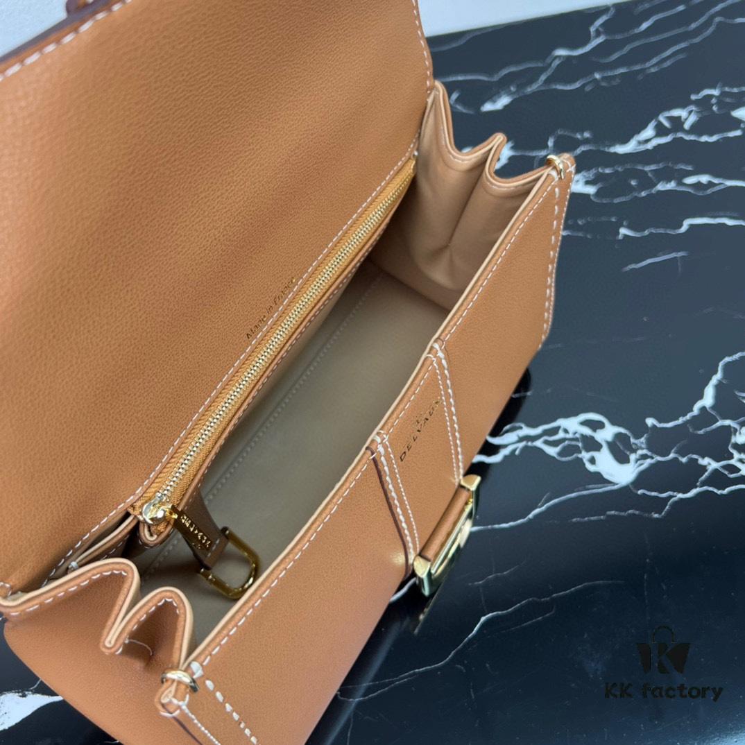 Delvaux 2024 Spring-Summer Exotic Stitching Collection Brillant PM in Caramel Rodeo Calf Leather