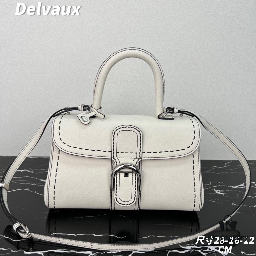 Delvaux 2024 Spring-Summer Exposed Stitching Collection Brillant PM Bag in Caramel