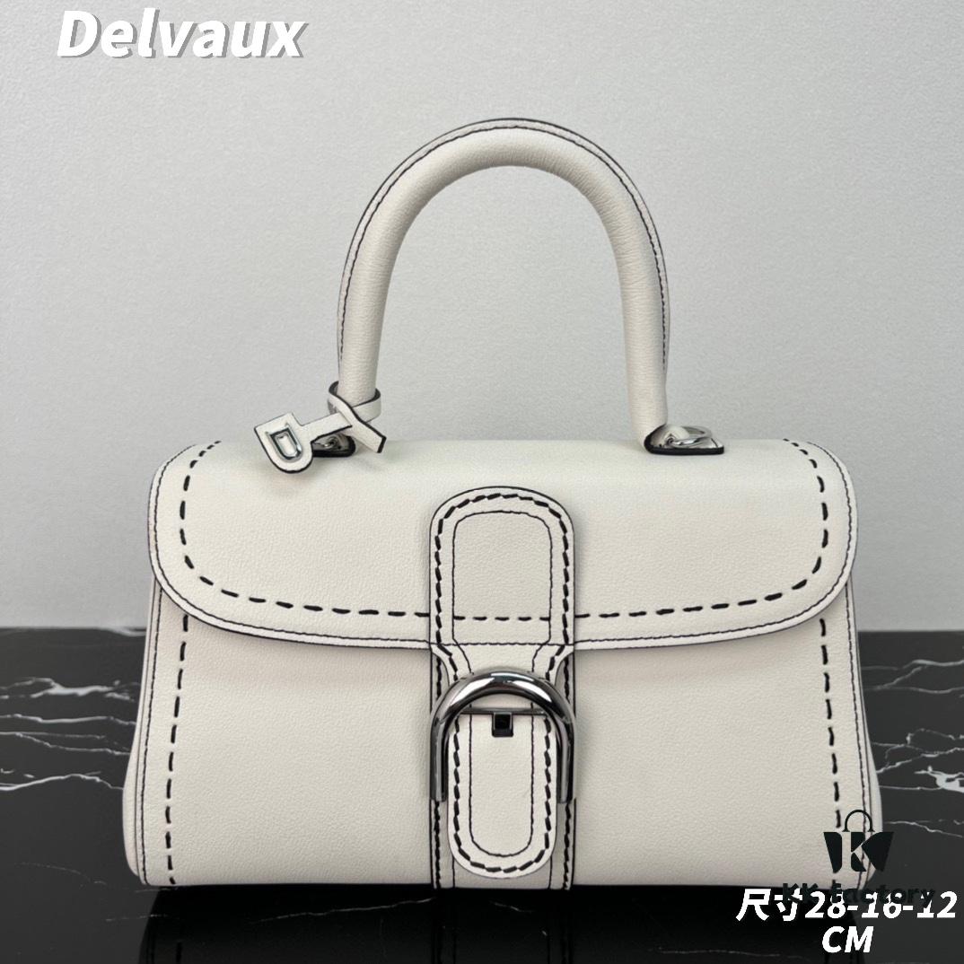 Delvaux 2024 Spring-Summer Exposed Stitching Collection Brillant PM Bag in Caramel