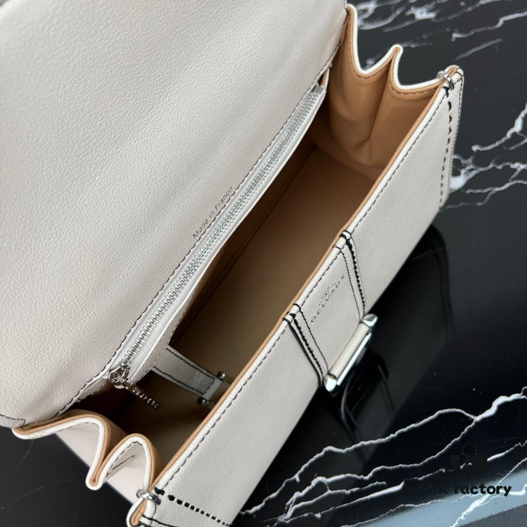 Delvaux 2024 Spring-Summer Exposed Stitching Collection Brillant PM Bag in Caramel