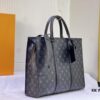 M45265 Black Floral, Aged Floral, Black Check - Sac Plat Horizontal Zippé Briefcase
