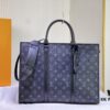 M45265 Black Floral, Aged Floral, Black Check - Sac Plat Horizontal Zippé Briefcase