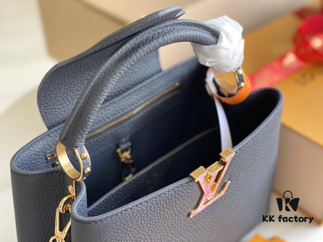 Supreme Quality Full Set Packaging 【Premium Original Leather M21150💋M58671 Deep Blue Shell Button】