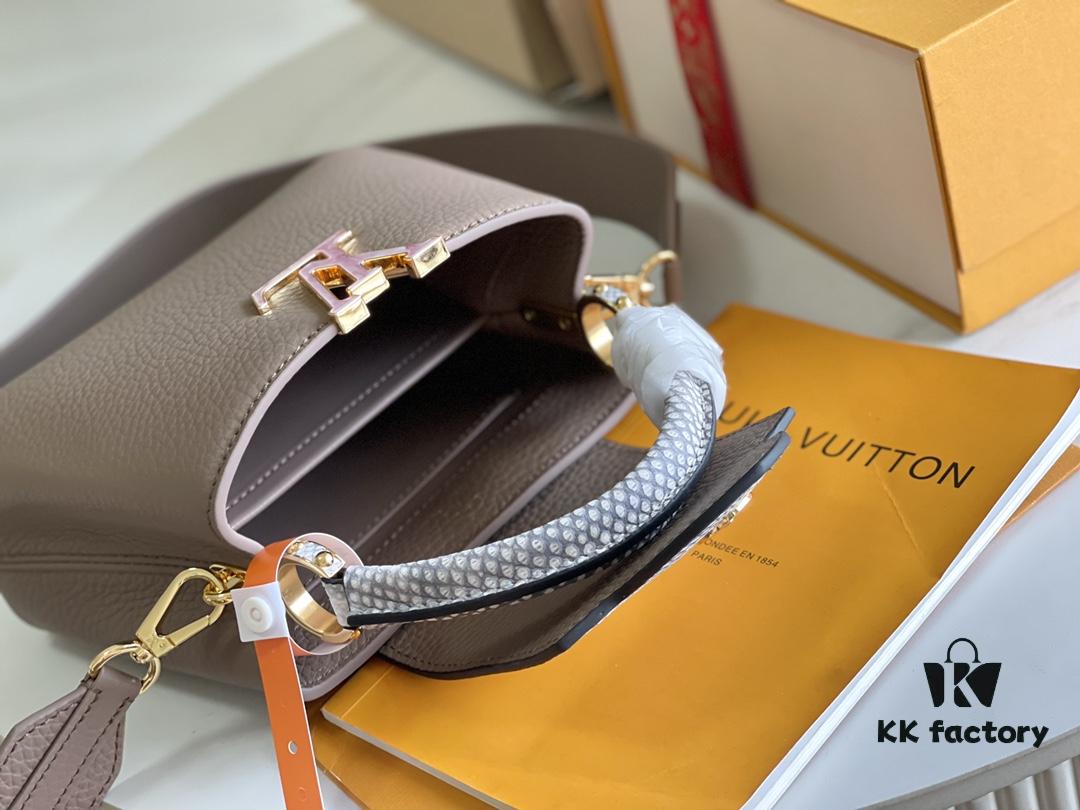 Top Grade Full Set Packaging 【Premium Original Factory Leather M21166💋 M21165 Elephant Grey with Exotic Sand Python Shell Closure】