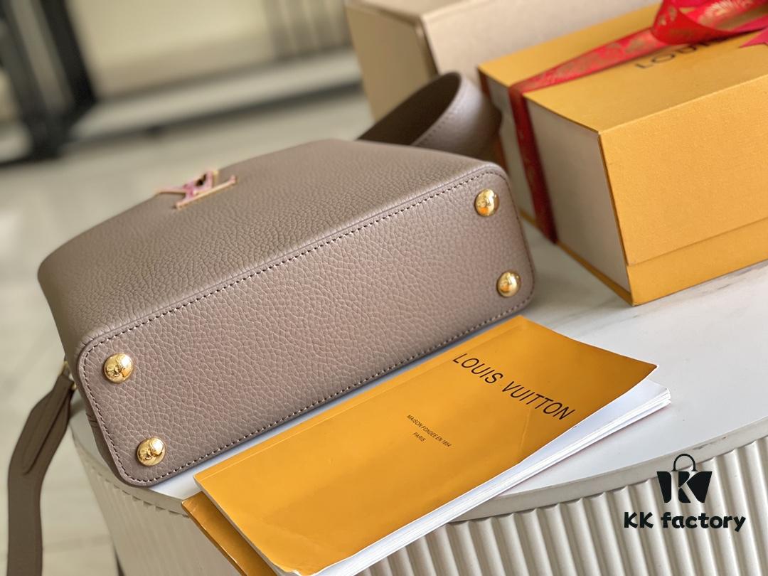 Top-Grade Full Set Packaging [Premium Original Factory Leather 💋 M21166 Elephant Gray with Exotic Sand Python and Mother-of-Pearl LV Logo]