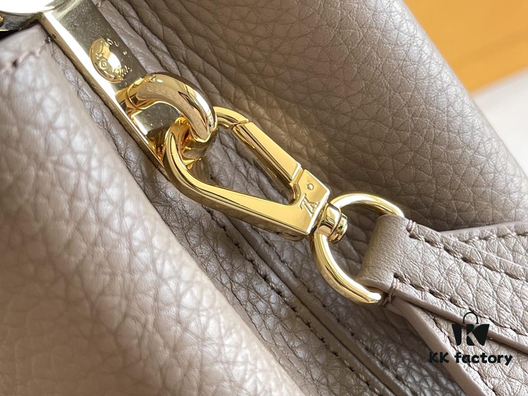 Top-Grade Full Set Packaging [Premium Original Factory Leather 💋 M21166 Elephant Gray with Exotic Sand Python and Mother-of-Pearl LV Logo]
