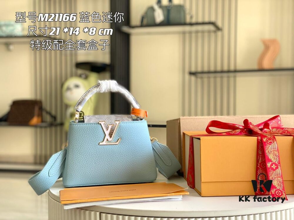 6930689d6e68136f4d9a4bee Top Grade Full Set Packaging 【Premium Original Factory Leather 💋 M21166, M21165 Misty Blue with Exotic Sand Python Shell Closure】