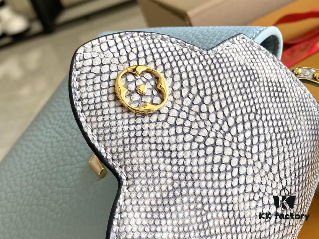 Top Grade Full Set Packaging 【Premium Original Factory Leather 💋 M21166, M21165 Misty Blue with Exotic Sand Python Shell Closure】