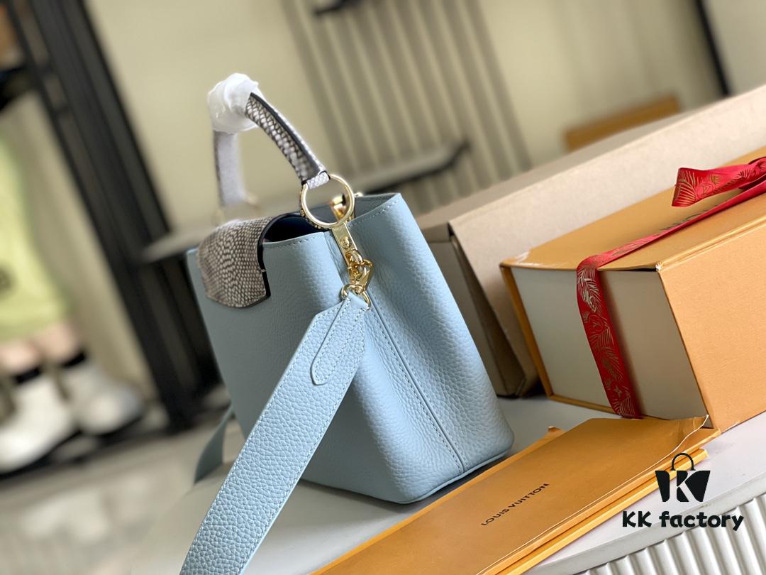 Premium Full Set Packaging 【Top Quality Original Leather 💋 M21166 Misty Blue with Exotic Sand Python Shell Closure】