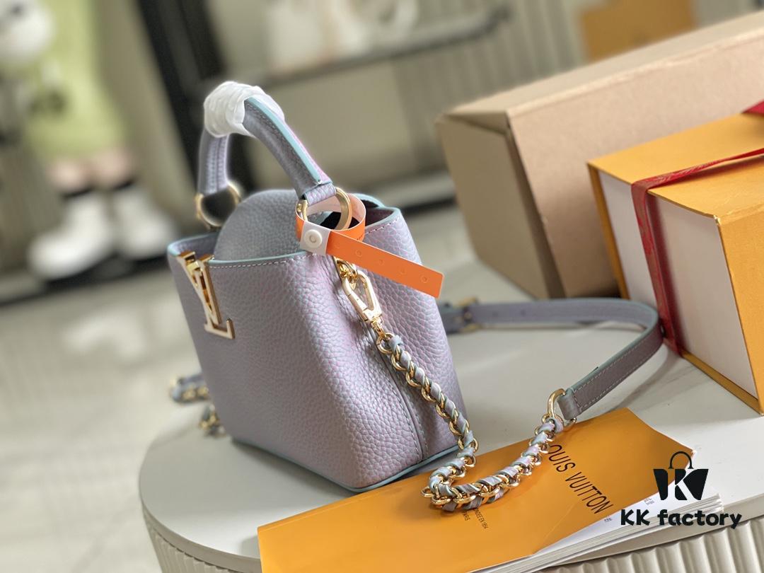 Supreme Quality Full Set Packaging 【Premium Original Factory Leather M59868💋M59850 Starlight Pearly Blue Mother-of-Pearl Button】