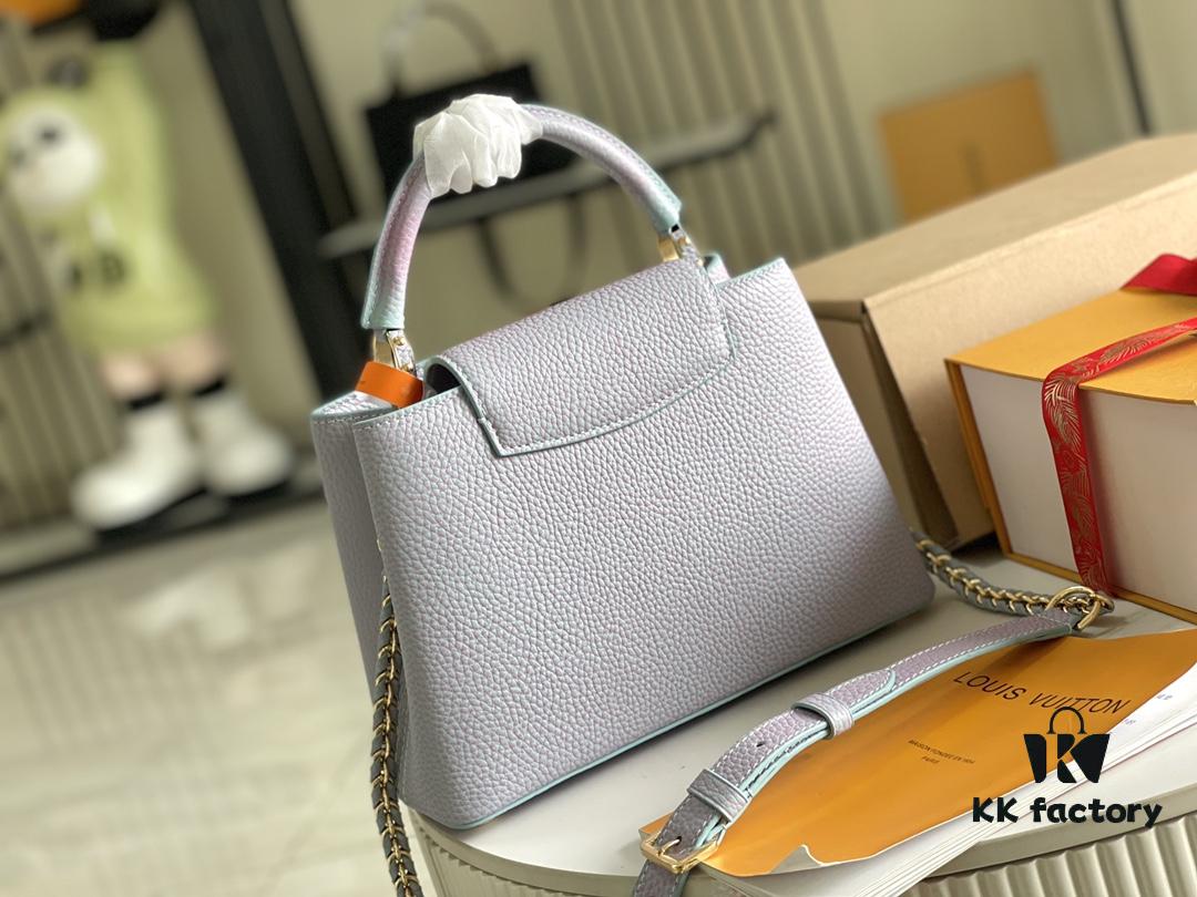 Premium Full Set Packaging [Top Quality Original Factory Leather 💋 M59868 Stellar Pearl Blue Shell Button]