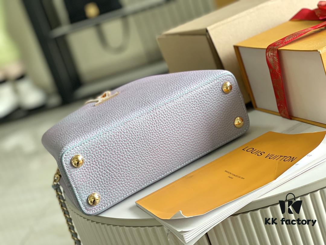 Premium Full Set Packaging [Top Quality Original Factory Leather 💋 M59868 Stellar Pearl Blue Shell Button]