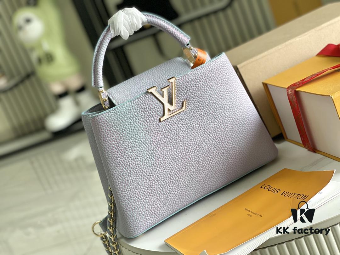 Premium Full Set Packaging [Top Quality Original Factory Leather 💋 M59868 Stellar Pearl Blue Shell Button]