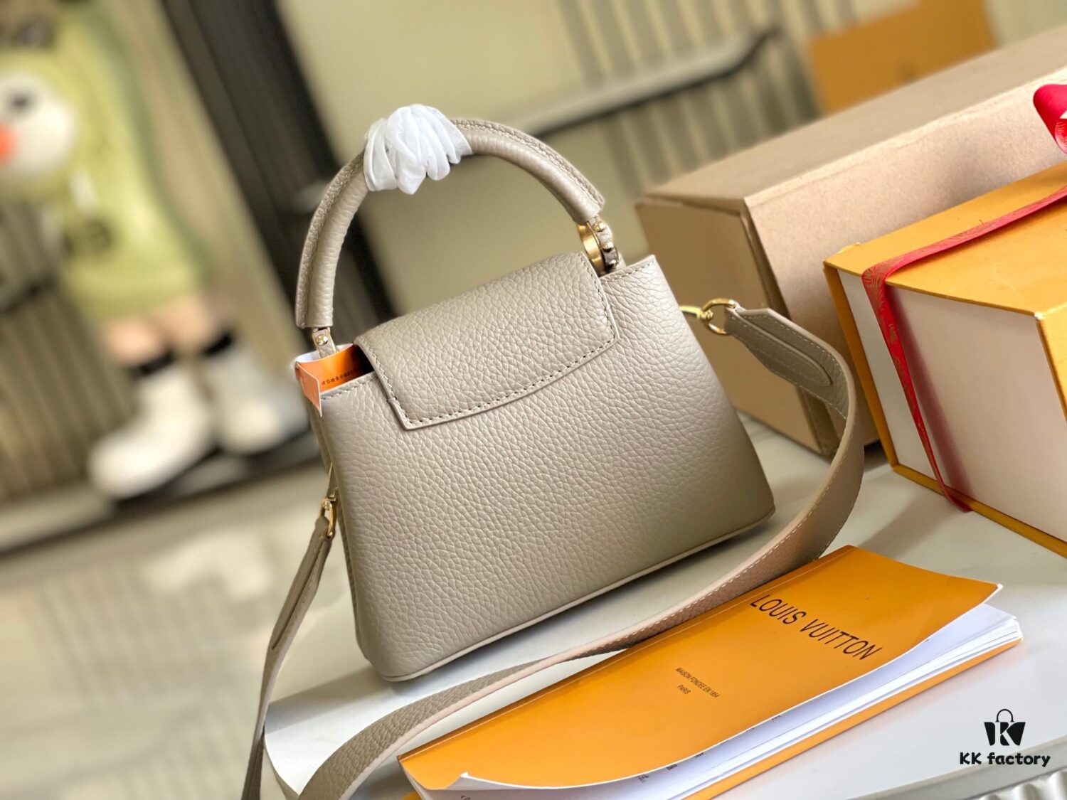 Top-Grade Original Leather New Version [Premium Original Leather M94429 💋 M59433 Elephant Gray with Gold Clasp]