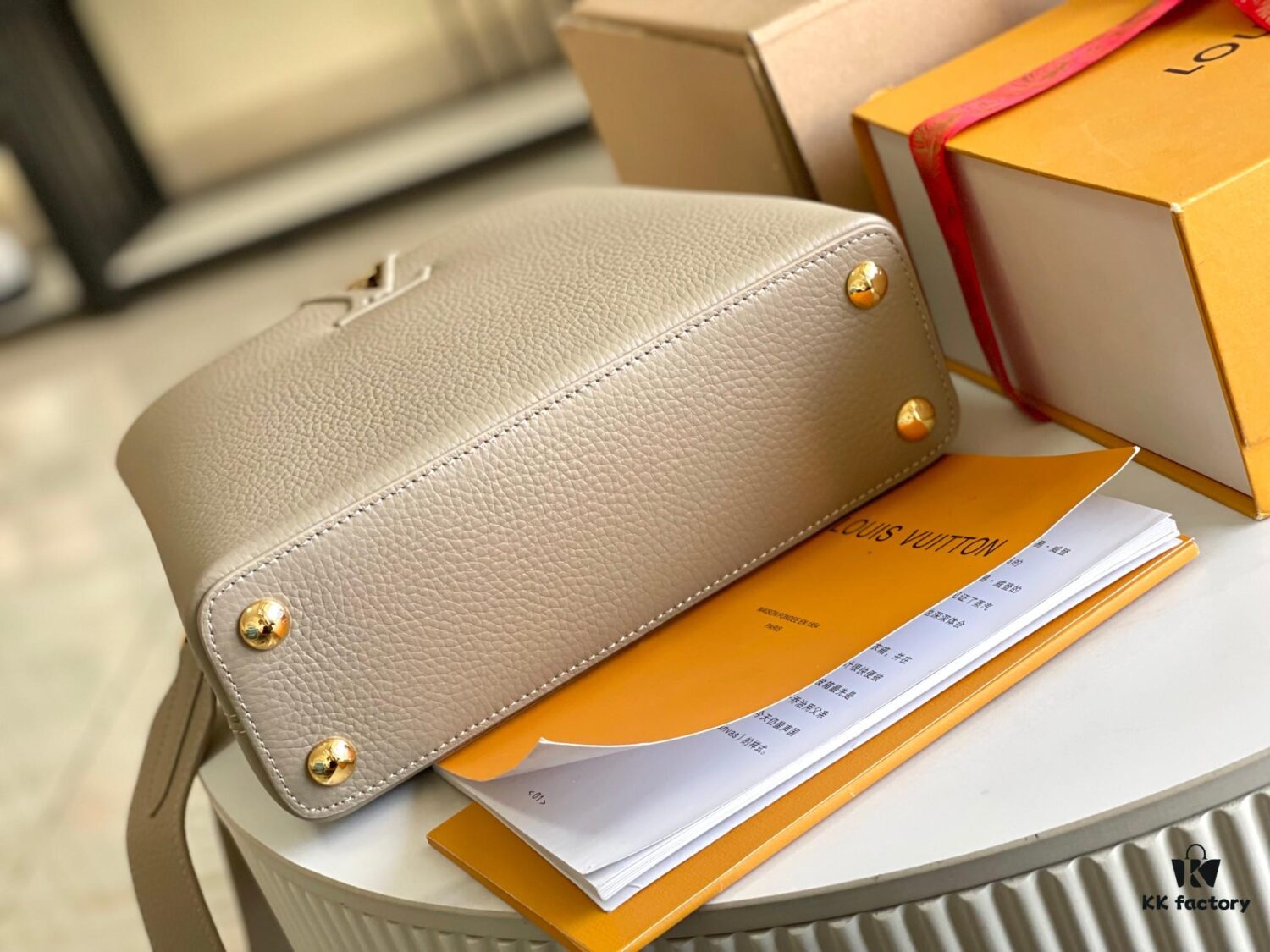 Supreme Quality Full Set Packaging 【Premium Original Leather M94429💋 M59434 Elephant Gray Gold Buckle】