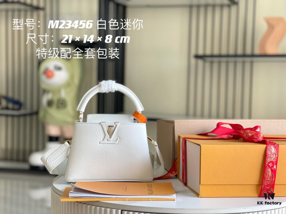 Top Grade Full Set Packaging New Version [Top Quality Original Leather M23456💋 M59433 White Gold Buckle]