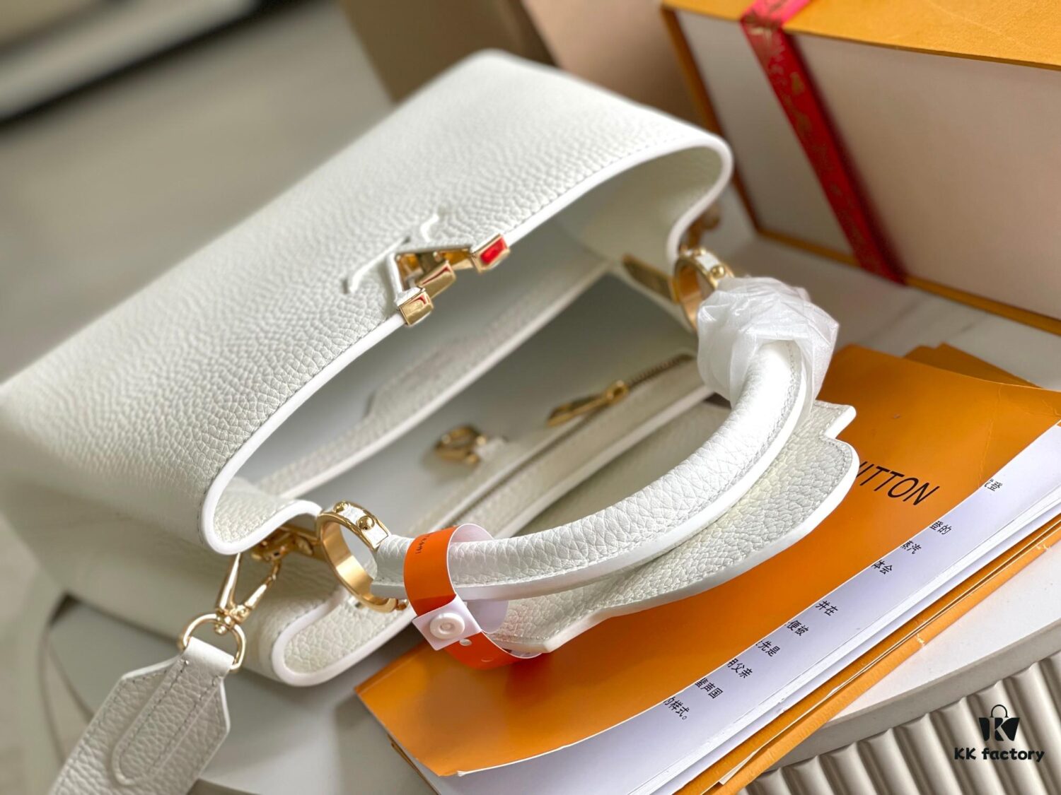 Supreme Grade Full Set Packaging 【Premium Original Leather M23456💋 M59434 White with Gold Buckle】