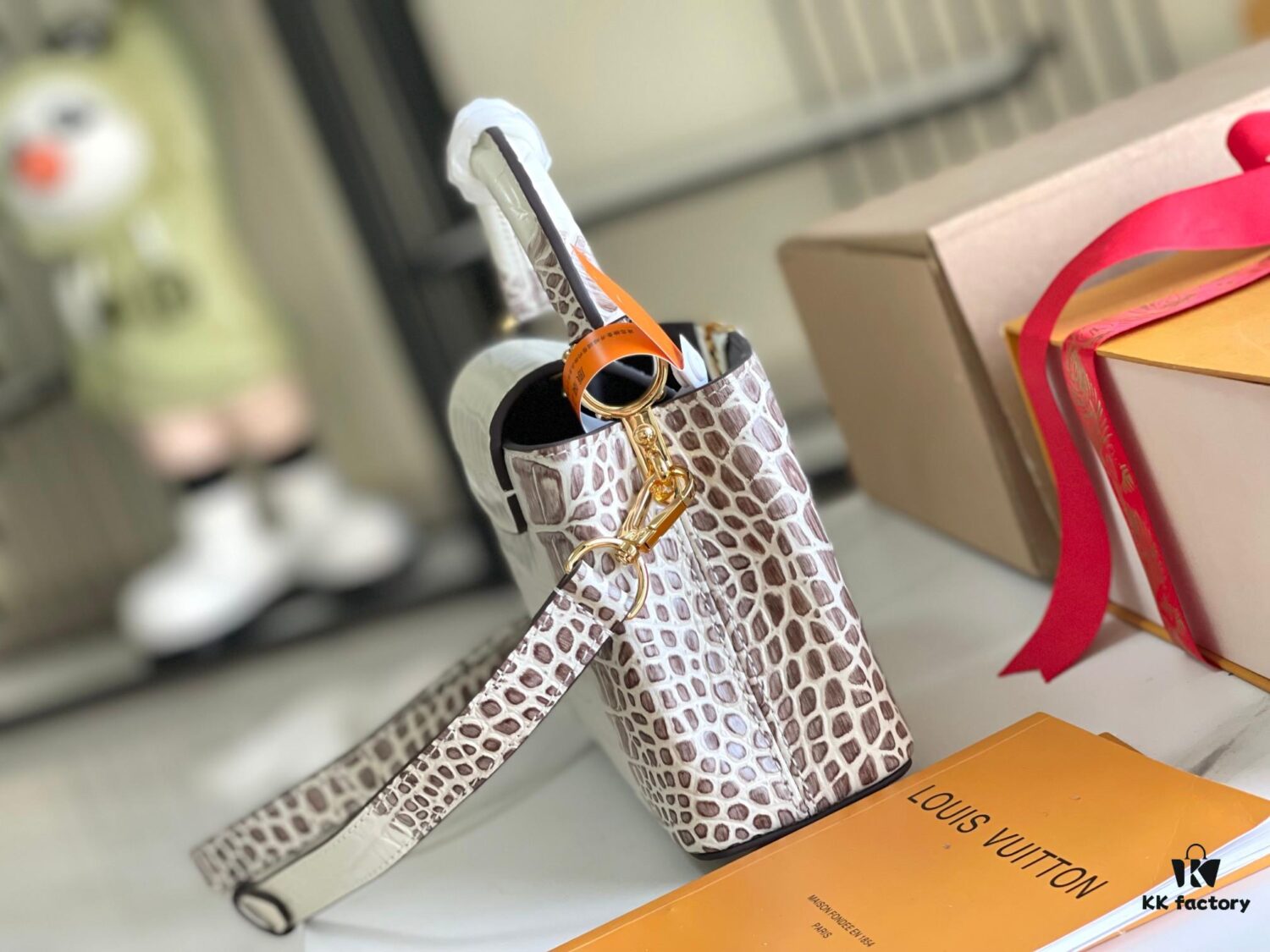 Top Grade Full Set Packaging 【Premium Original Factory Leather M22002💋 N98156 Matte White Himalaya Gold Hardware】